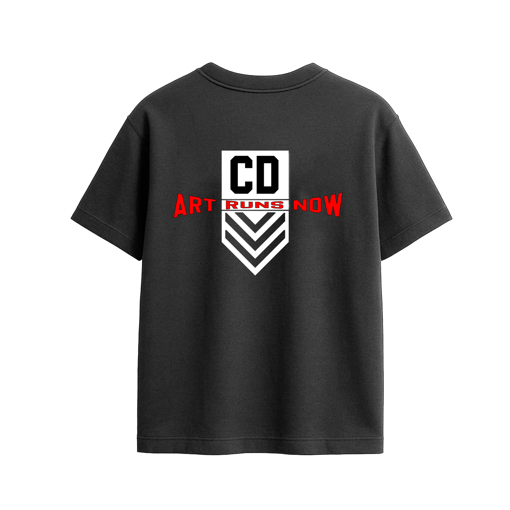 T-Shirt - ART RUNS NOW - (Black and Red)