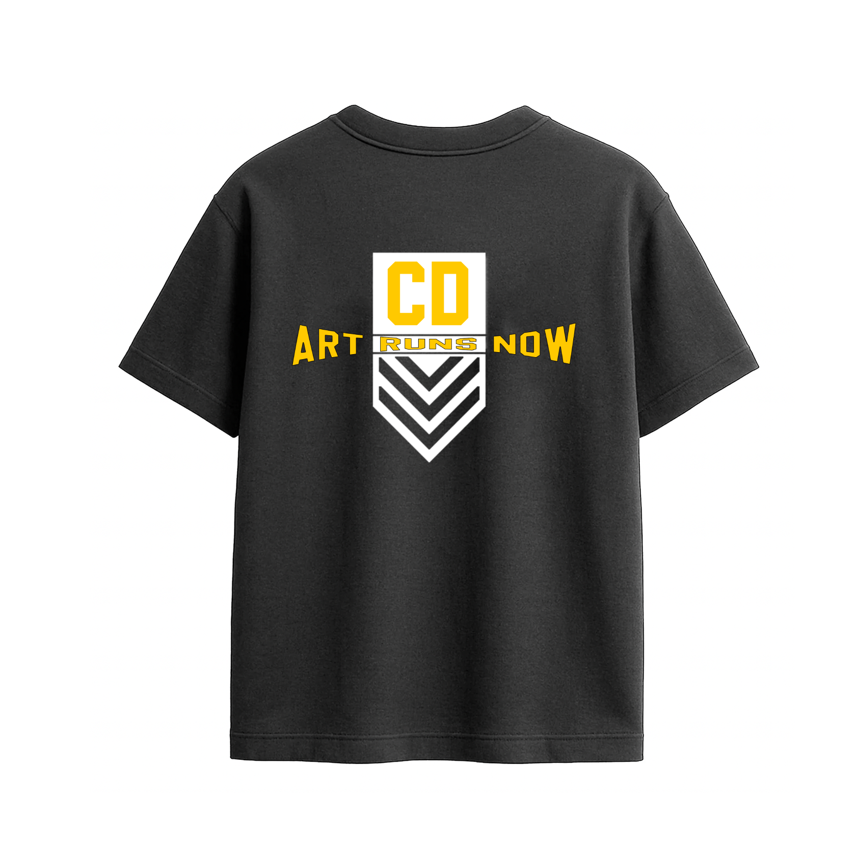 T-Shirt - ART RUNS NOW - (Black & Yellow)