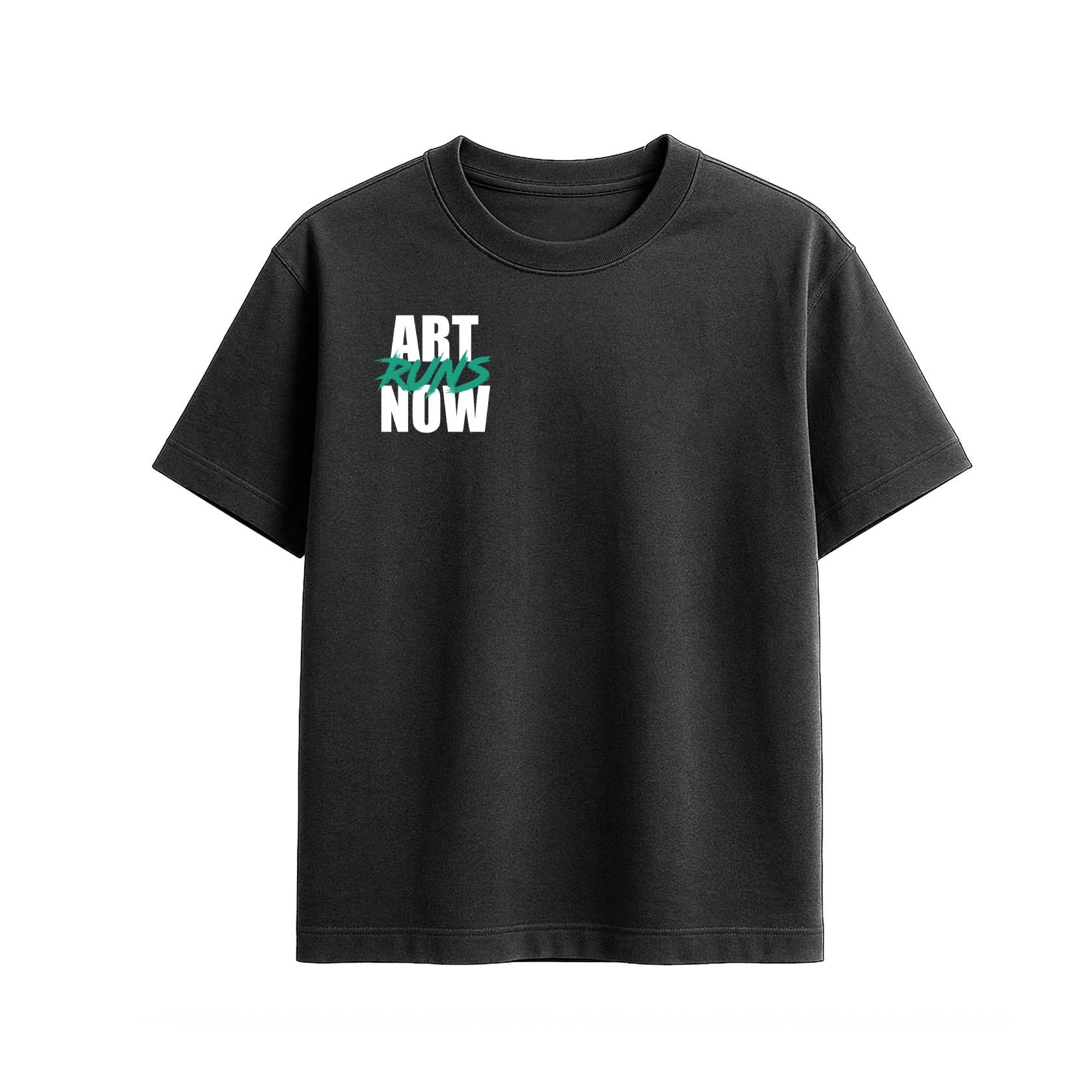 T-Shirt - ART RUNS NOW - Black & Green