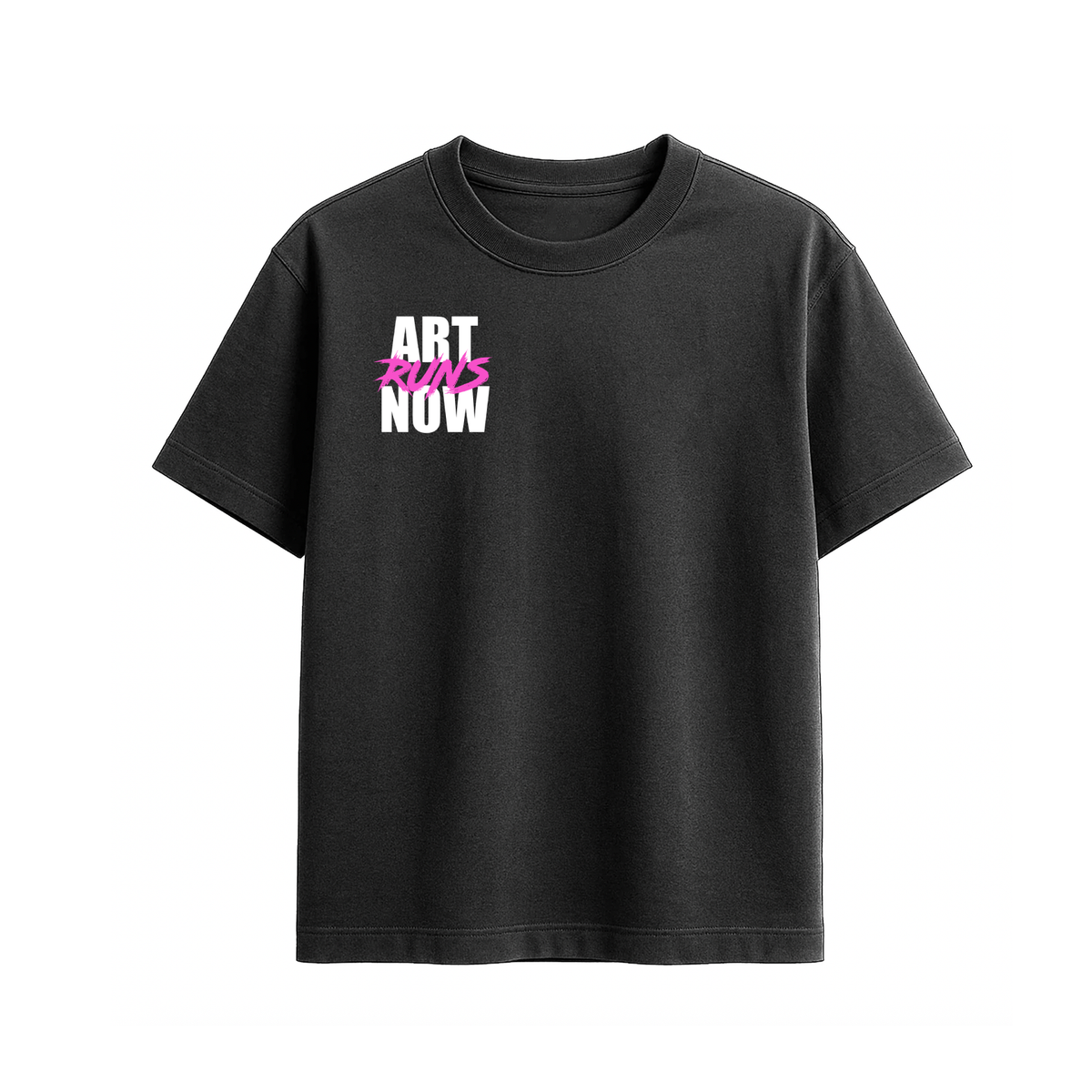 T-Shirt - ART RUNS NOW - Black & Pink